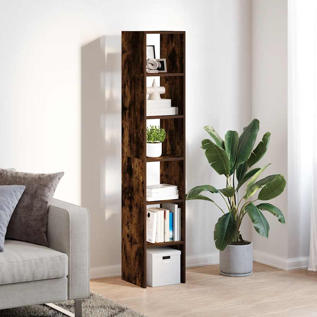 vidaXL Boekenkasten 2 st 30x30x80 cm bewerkt hout gerookt eikenkleurig