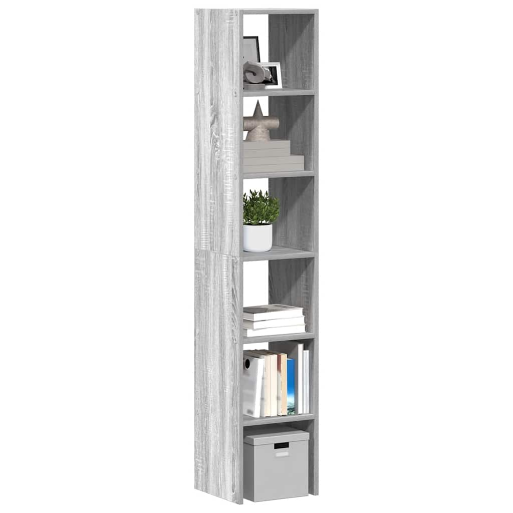 vidaXL Bücherregale 2 Stk. Stapelbar Grau Sonoma 30x30x80 cm