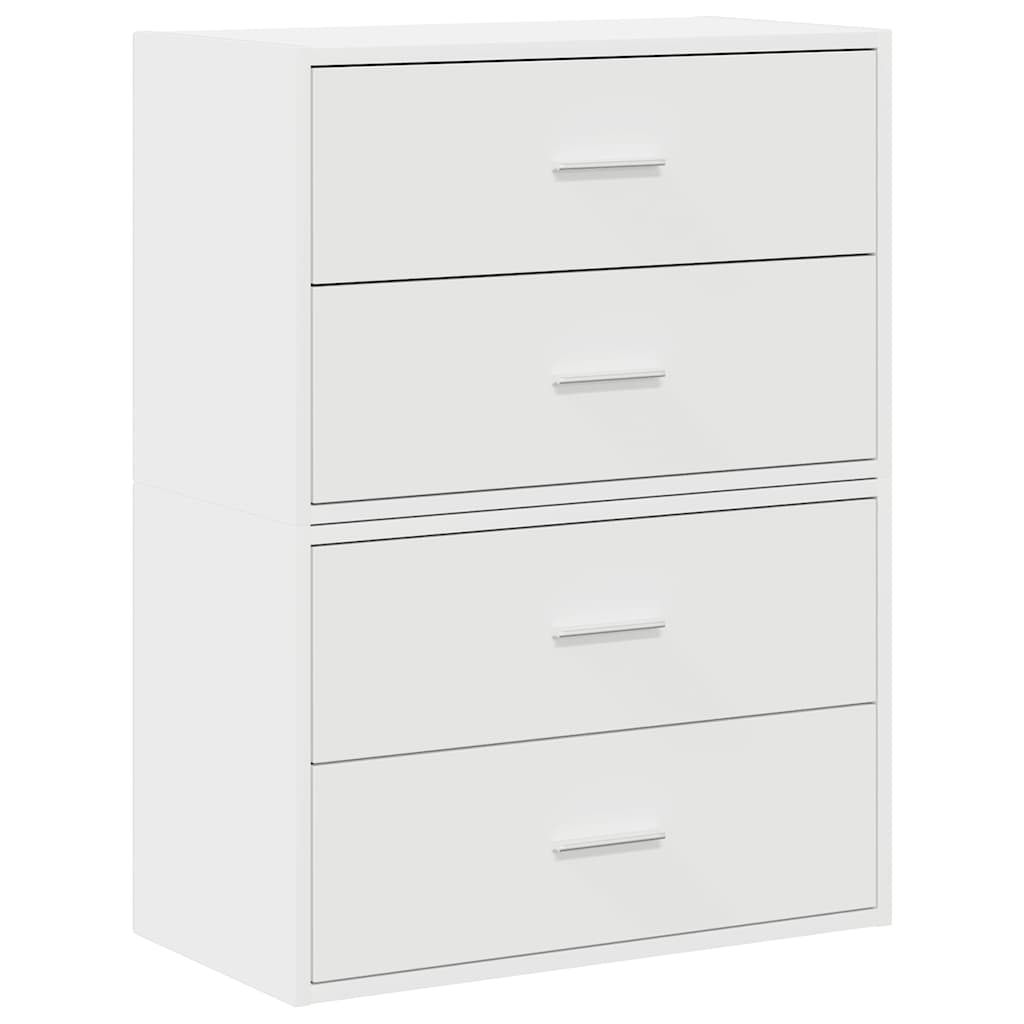 vidaXL vida Skříňky s 4 zásuvkami 2 ks bílá 60x31x40 cm kompozitní dřevo