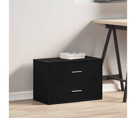 vidaXL Ντουλάπι με 2 συρτάρια Μαύρη δρυς 60x31x40 cm Ξύλινη κατασκευή