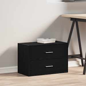 vidaXL Ντουλάπι με 2 συρτάρια Μαύρη δρυς 60x31x40 cm Ξύλινη κατασκευή