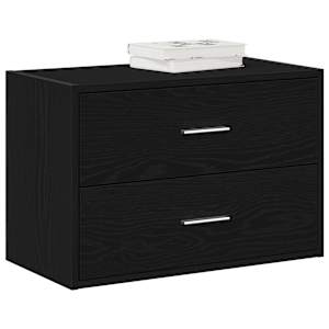 Omara z 2 predaloma črna hrast 60x31x40 cm inženirski les