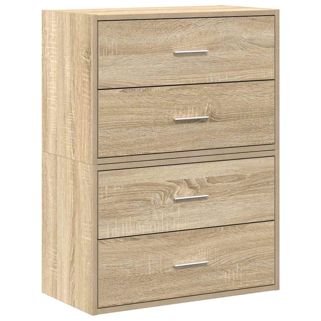 vidaXL vida Skříňky s 4 zásuvkami 2 ks dub sonoma 60x31x40cm kompozitní dřevo