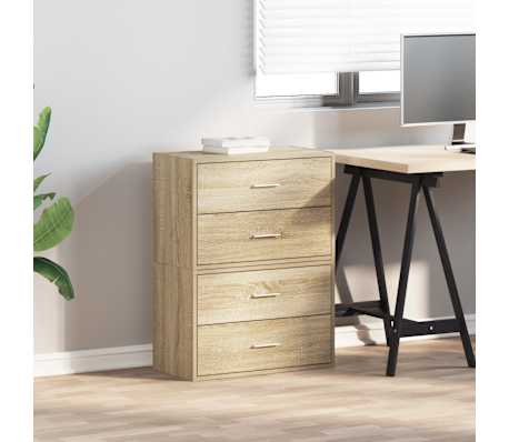 vidaXL Schr&auml;nke mit 2 Schubladen 2 Stk. Sonoma-Eiche 60x31x40 cm