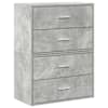 vidaXL kapid 4 sahtliga 2 tk, betoonhall, 60x31x40 cm, tehispuit