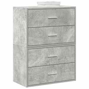 Omarice z 2 predaloma 2 kosa betonsko siva 60x31x40 cm inž. les