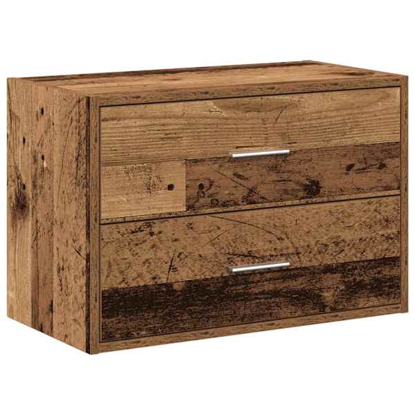 vidaXL kapp 2 sahtliga, vana puit, 60x31x40 cm, tehispuit
