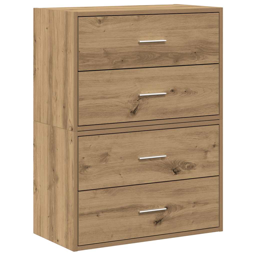 vidaXL vida Skříňky s 4 zásuvkami 2 ks dub artisan 60x31x40 cm kompozit