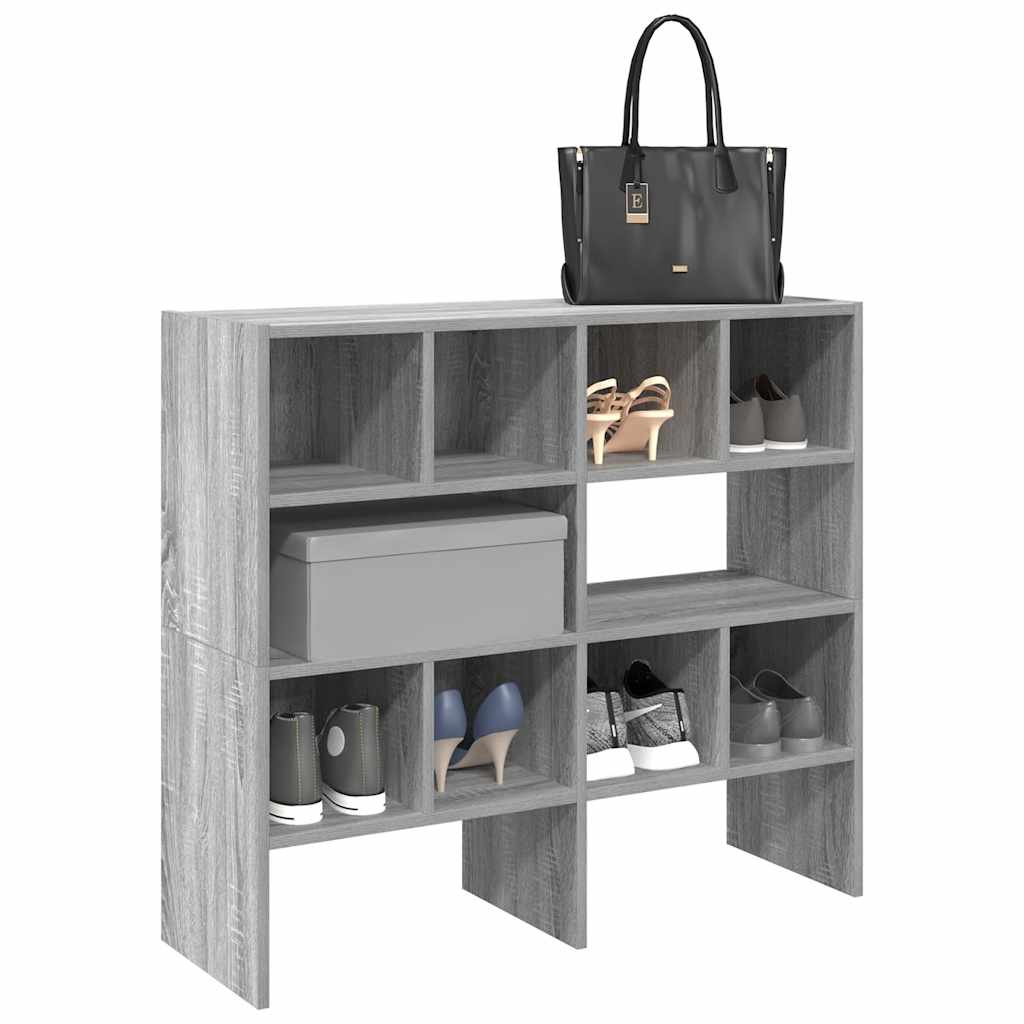 vidaXL Rafturi pentru pantofi 2 buc stivuibile gri Sonoma 89,5x30x40cm