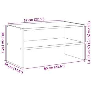Stohovatelné botník betonově šedá 60x30x30,5 cm - obrázek 9