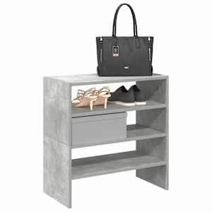 Regal za čevlje 2 kosa zložljiva betonsko sivo 60x30x30,5 cm