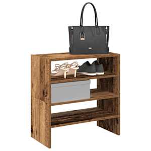 Regal za čevlje 2 kosa zložljiva starinski les 60x30x30,5 cm