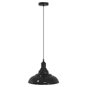 vidaXL ripplamp, k&otilde;rgusega reguleeritav, E27, l&auml;ikiv must, &Oslash; 31 cm, metall