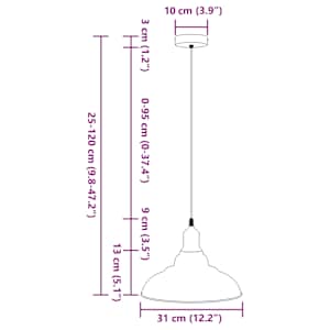 Závěsné svítidlo nastavitelnou výškou černá lesklá E27 Ø31 cm - obrázek 11
