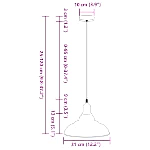 Závěsné svítidlo nastavitelnou výškou oranžová lesklá E27 Ø31cm - obrázek 11