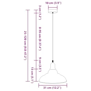 Závěsné svítidlo nastavitelnou výškou červená lesklá E27 Ø31cm - obrázek 11