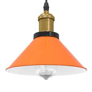 Závěsné svítidlo nastavitelnou výškou oranžová lesklá E27 Ø22cm - obrázek 1