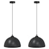 vidaXL rippvalgustid 2 tk, k&otilde;rgusega reguleeritavad, E27, mustad, &Oslash; 30 cm, metall