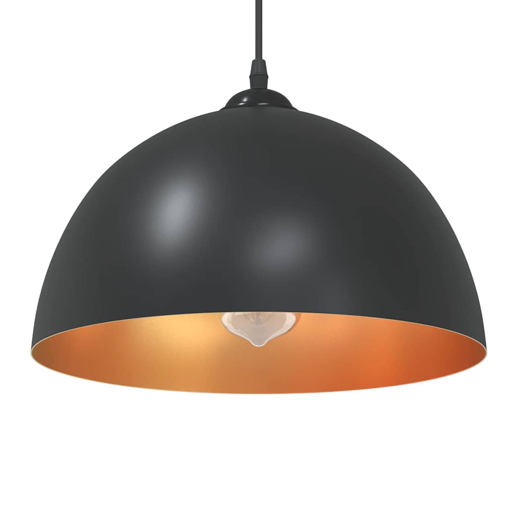 vidaXL Pendelleuchten 2 Stk. Höhenverstellbar E27 Schwarz Ø30cm Metall