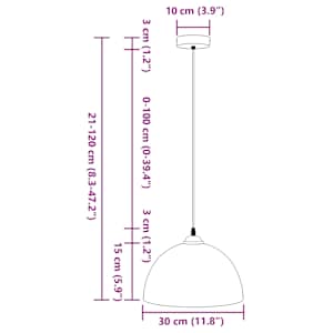 Závěsná svítidla 2 ks výškově nastavitelná E27 bílá Ø30 cm - obrázek 12