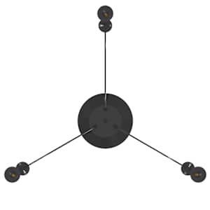 Závěsné svítidlo se 3 držáků lamp E27 černé metal - obrázek 12