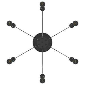 Závěsné svítidlo se 6 držáků lamp E27 černé metal - obrázek 12