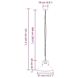 Závěsné svítidlo E27 černé Ø 31 cm železo - obrázek 11