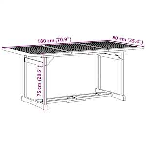 7dílný zahradní jídelní set 180x90x75 cm masivní akáciové dřevo - obrázek 10