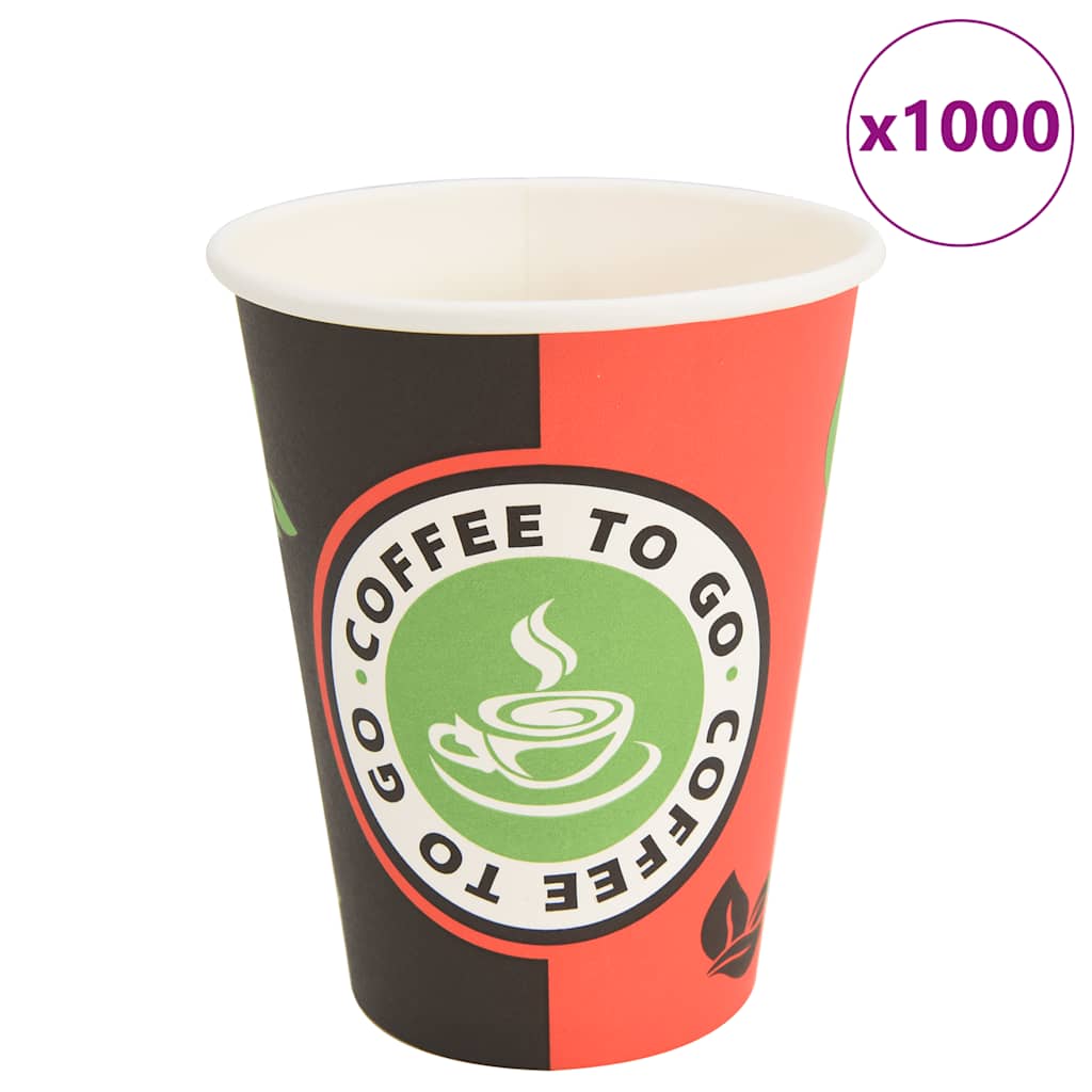 vidaXL Cești de cafea din hârtie 1000 buc 12 oz 300 ml roșu și negru