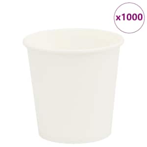 vidaXL paberist kohvitassid 1000 tk 4oz 100ml Valge
