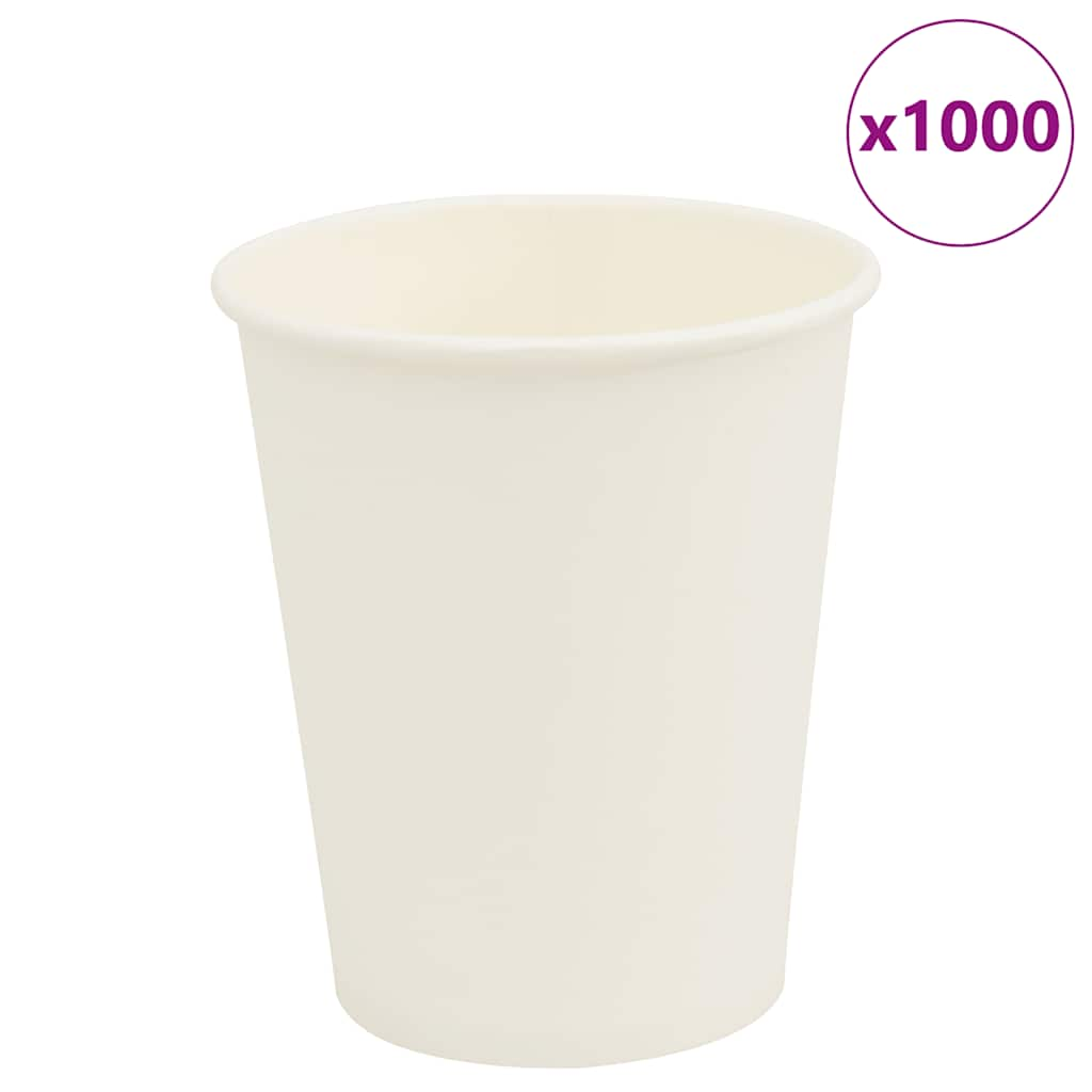 vidaXL Cești de cafea din hârtie 1000 buc 8oz 200ml alb