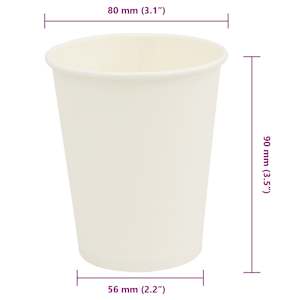 Papírové kelímky na kávu 1000 pcs 8oz 200ml bílé - obrázek 7