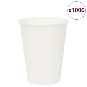 vidaXL paberist kohvitassid, 1000 tk, 12oz, 300ml, valge
