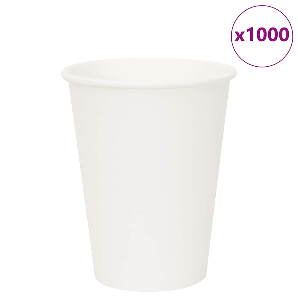 vidaXL Papírové kelímky na kávu 1000 pcs 12oz 300ml bílé