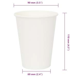 Papírové kelímky na kávu 1000 pcs 12oz 300ml bílé - obrázek 7