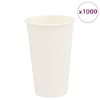 vidaXL paberist kohvitassid, 1000 tk, 16oz, 400ml, valge