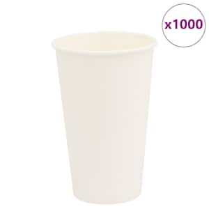 vidaXL paberist kohvitassid, 1000 tk, 16oz, 400ml, valge
