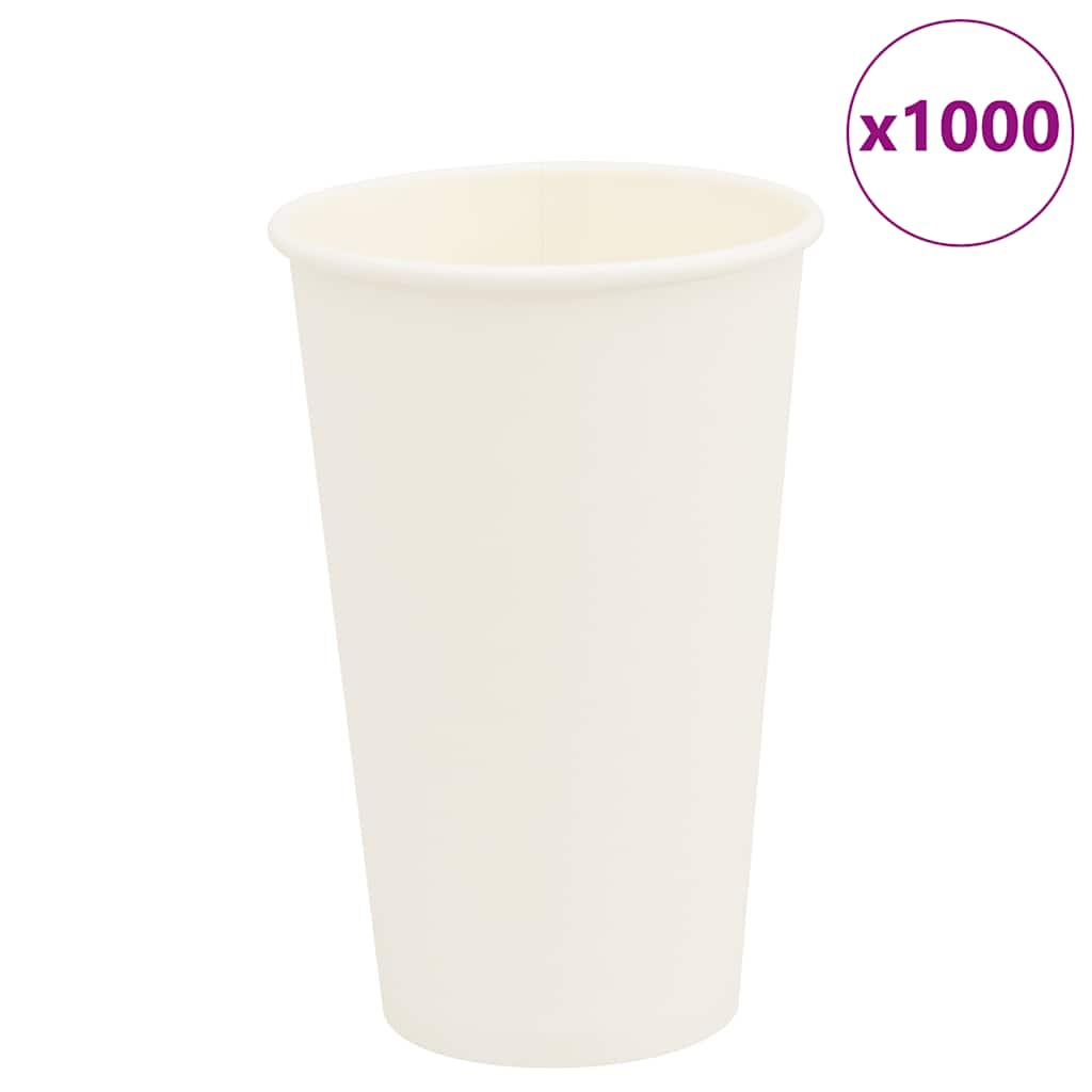 vidaXL Cești de cafea din hârtie 1000 buc 16oz 400ml alb