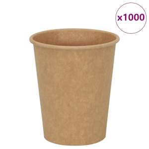 vidaXL paberist kohvitassid, 1000 tk, 8oz, 200ml, pruun