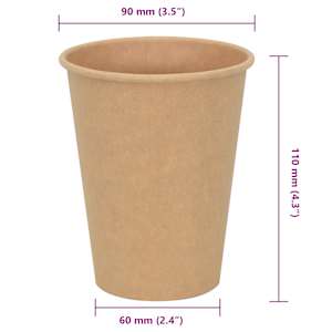 Papírové kelímky na kávu 1000 pcs 12oz 300ml hnědé - obrázek 7