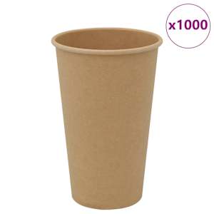 vidaXL paberist kohvitassid, 1000 tk, 16oz, 400ml, pruun