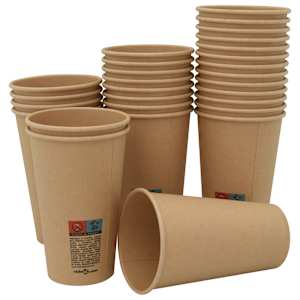 Papírové kelímky na kávu 1000 pcs 16oz 400ml hnědé - obrázek 3