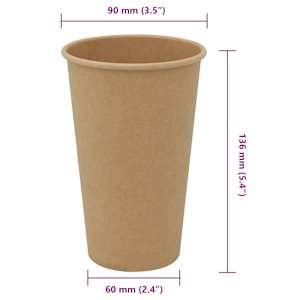 Papírové kelímky na kávu 1000 pcs 16oz 400ml hnědé - obrázek 7