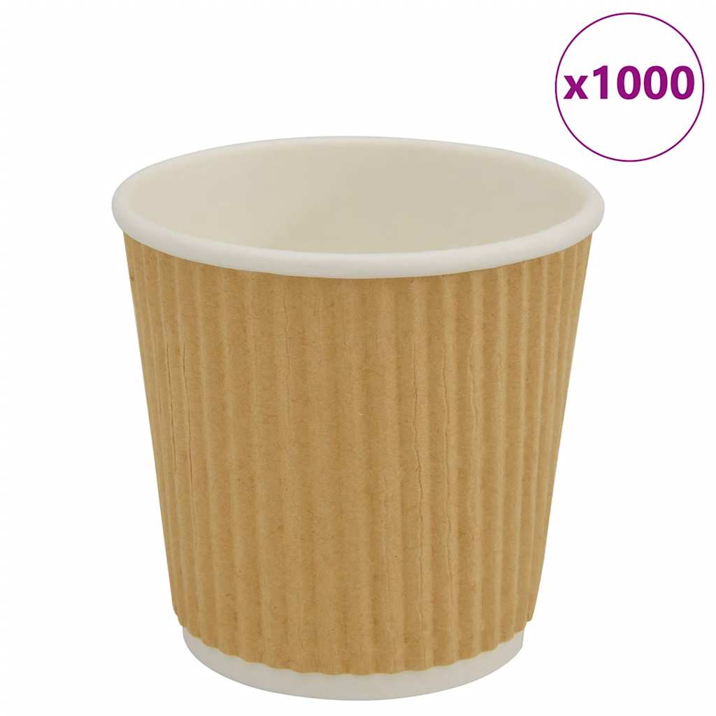 vidaXL Cești de cafea din hârtie 1000 buc 4oz 100ml maro