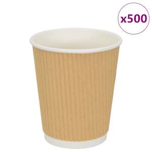 vidaXL paberist kohvitassid, 500 tk, 8oz, 200ml, pruun