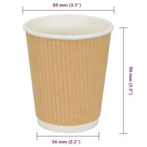 Papírové kelímky na kávu 500 pcs 8oz 200ml hnědé - obrázek 7