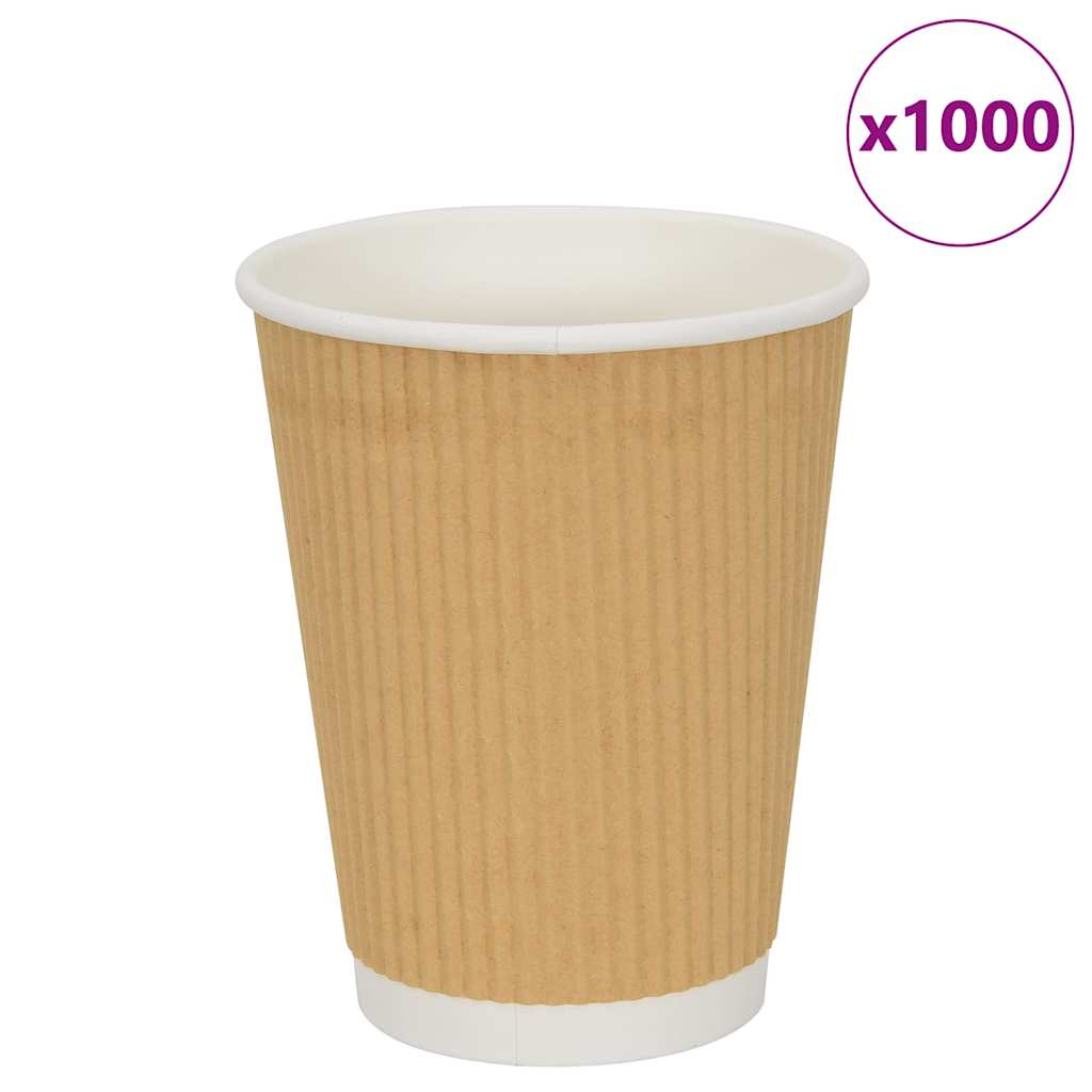 vidaXL Cești de cafea din hârtie 500 buc 12 oz 300 ml maro