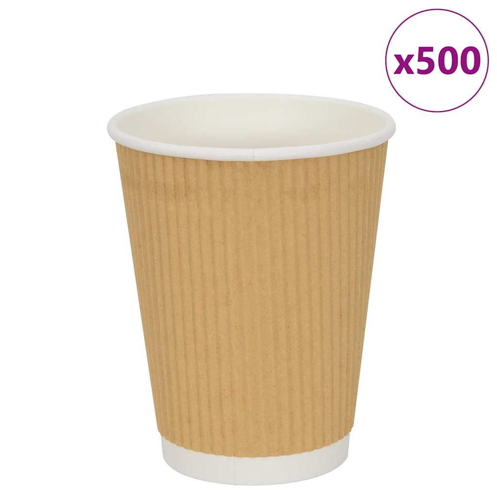 vidaXL Pappbecher 500 Stk. 12oz 300ml Braun