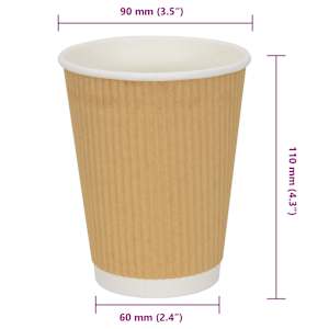 Papírové kelímky na kávu 500 pcs 12oz 300ml hnědé - obrázek 7
