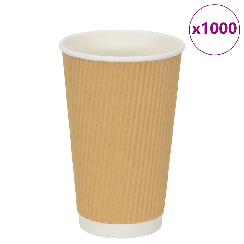 vidaXL Cești de cafea din hârtie 500 buc 16 oz 400 ml roșu și negru